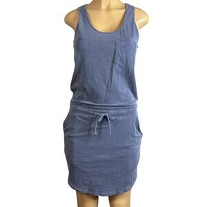 Sundry Sleeveless Mini Dress Drawstring Waist Chest Pocket Gray Size 1 Small